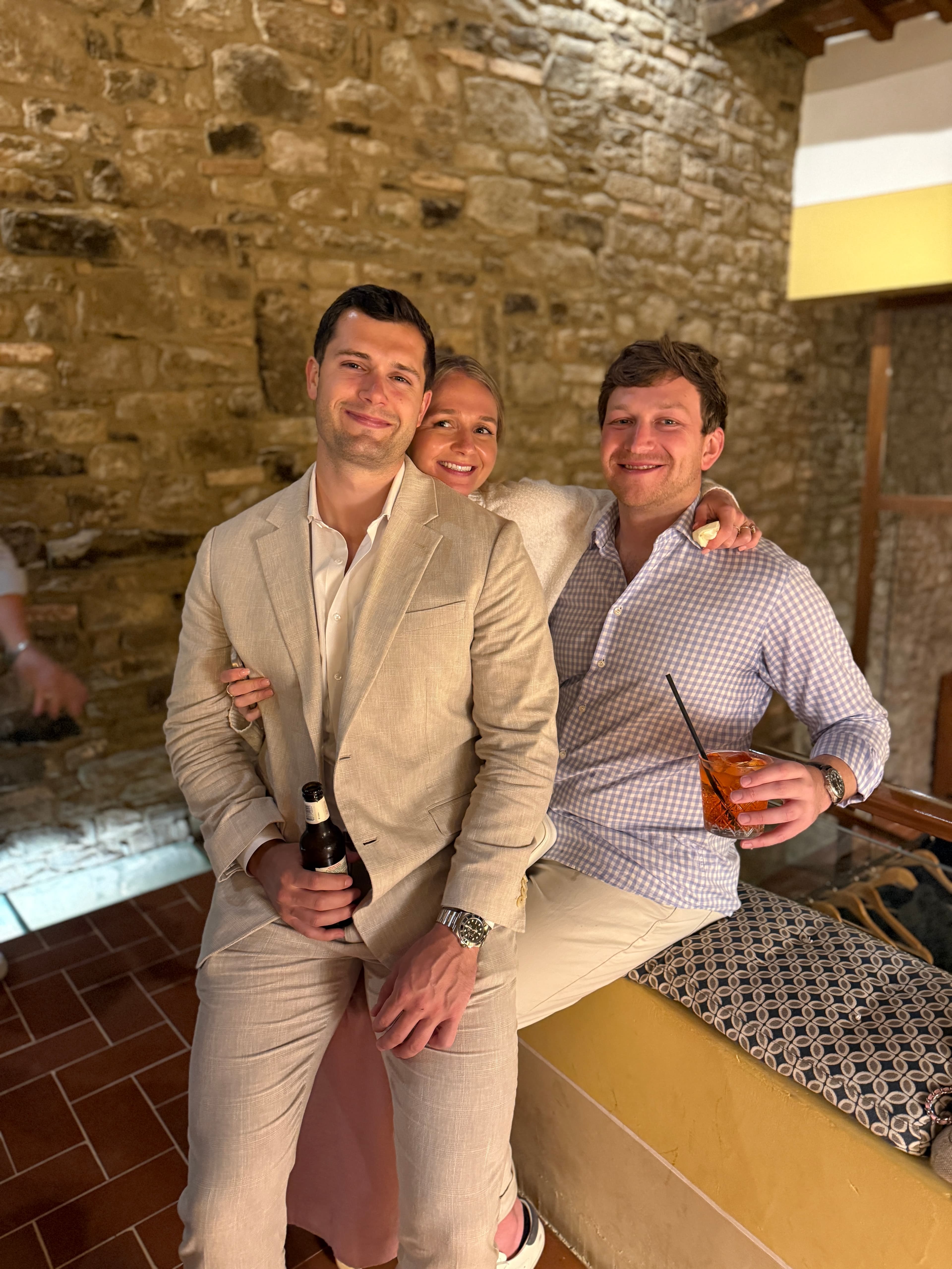 Cole with his fiancée and friend